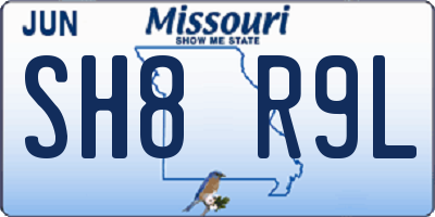 MO license plate SH8R9L