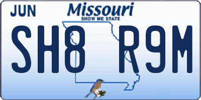 MO license plate SH8R9M