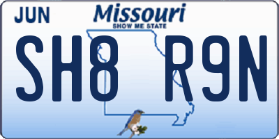 MO license plate SH8R9N