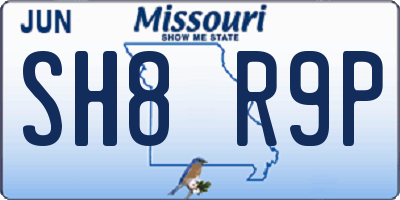 MO license plate SH8R9P