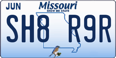 MO license plate SH8R9R