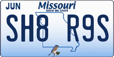 MO license plate SH8R9S