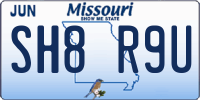 MO license plate SH8R9U