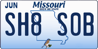 MO license plate SH8S0B