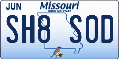MO license plate SH8S0D