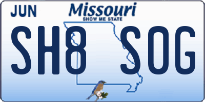 MO license plate SH8S0G