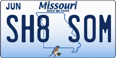 MO license plate SH8S0M