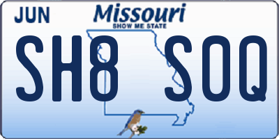 MO license plate SH8S0Q