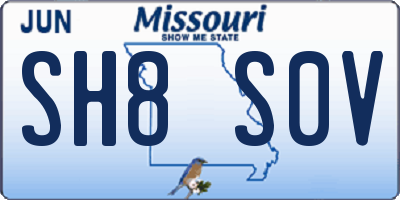 MO license plate SH8S0V