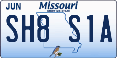 MO license plate SH8S1A