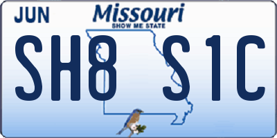 MO license plate SH8S1C