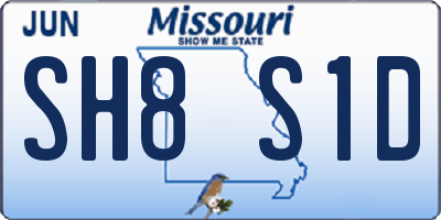 MO license plate SH8S1D