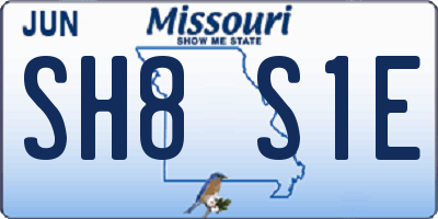 MO license plate SH8S1E