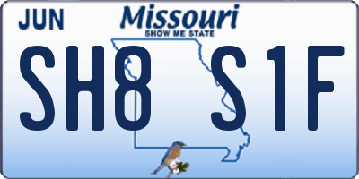 MO license plate SH8S1F