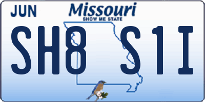 MO license plate SH8S1I