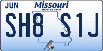 MO license plate SH8S1J