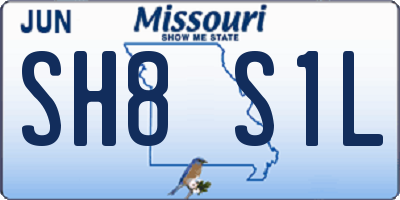 MO license plate SH8S1L