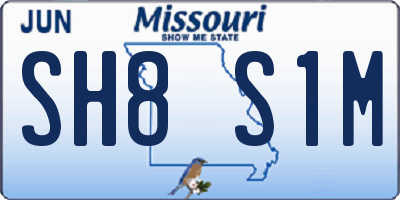 MO license plate SH8S1M