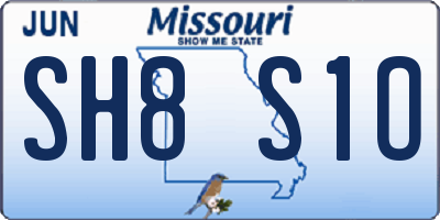 MO license plate SH8S1O