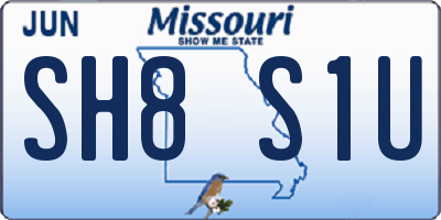 MO license plate SH8S1U
