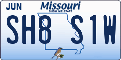 MO license plate SH8S1W
