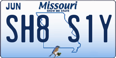 MO license plate SH8S1Y