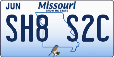 MO license plate SH8S2C