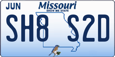 MO license plate SH8S2D