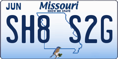 MO license plate SH8S2G