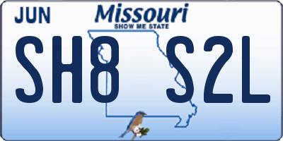 MO license plate SH8S2L