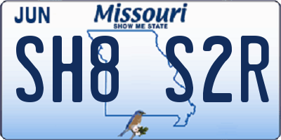 MO license plate SH8S2R