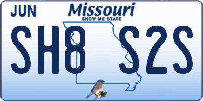MO license plate SH8S2S