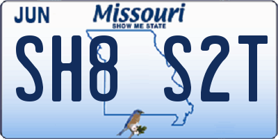 MO license plate SH8S2T