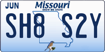 MO license plate SH8S2Y