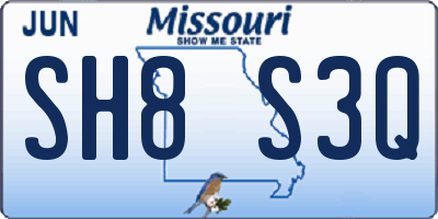 MO license plate SH8S3Q