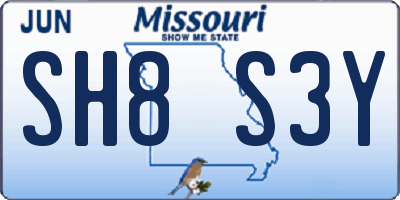 MO license plate SH8S3Y