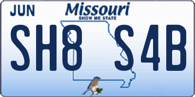 MO license plate SH8S4B