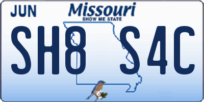 MO license plate SH8S4C