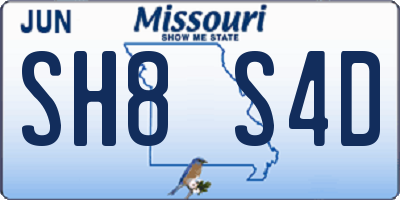 MO license plate SH8S4D