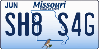 MO license plate SH8S4G