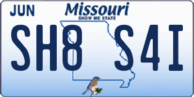 MO license plate SH8S4I