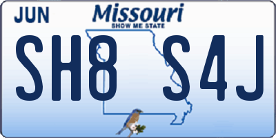 MO license plate SH8S4J