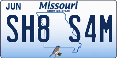 MO license plate SH8S4M