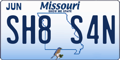 MO license plate SH8S4N