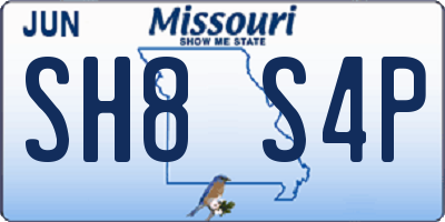 MO license plate SH8S4P