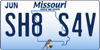 MO license plate SH8S4V