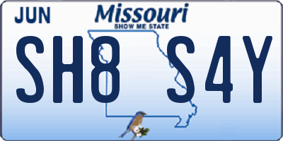 MO license plate SH8S4Y