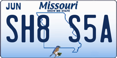 MO license plate SH8S5A