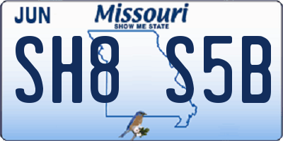 MO license plate SH8S5B