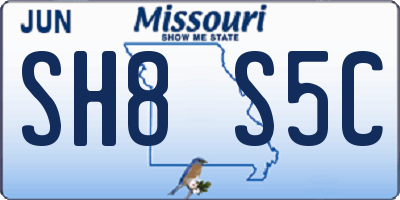 MO license plate SH8S5C